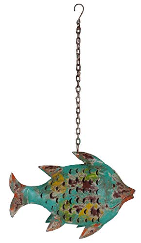 dekorative ausgefallene Metallfigur Fisch als Windlicht zum Stellen oder hängen 4 mögliche Größen (Metall, ganz klein) von bellarte