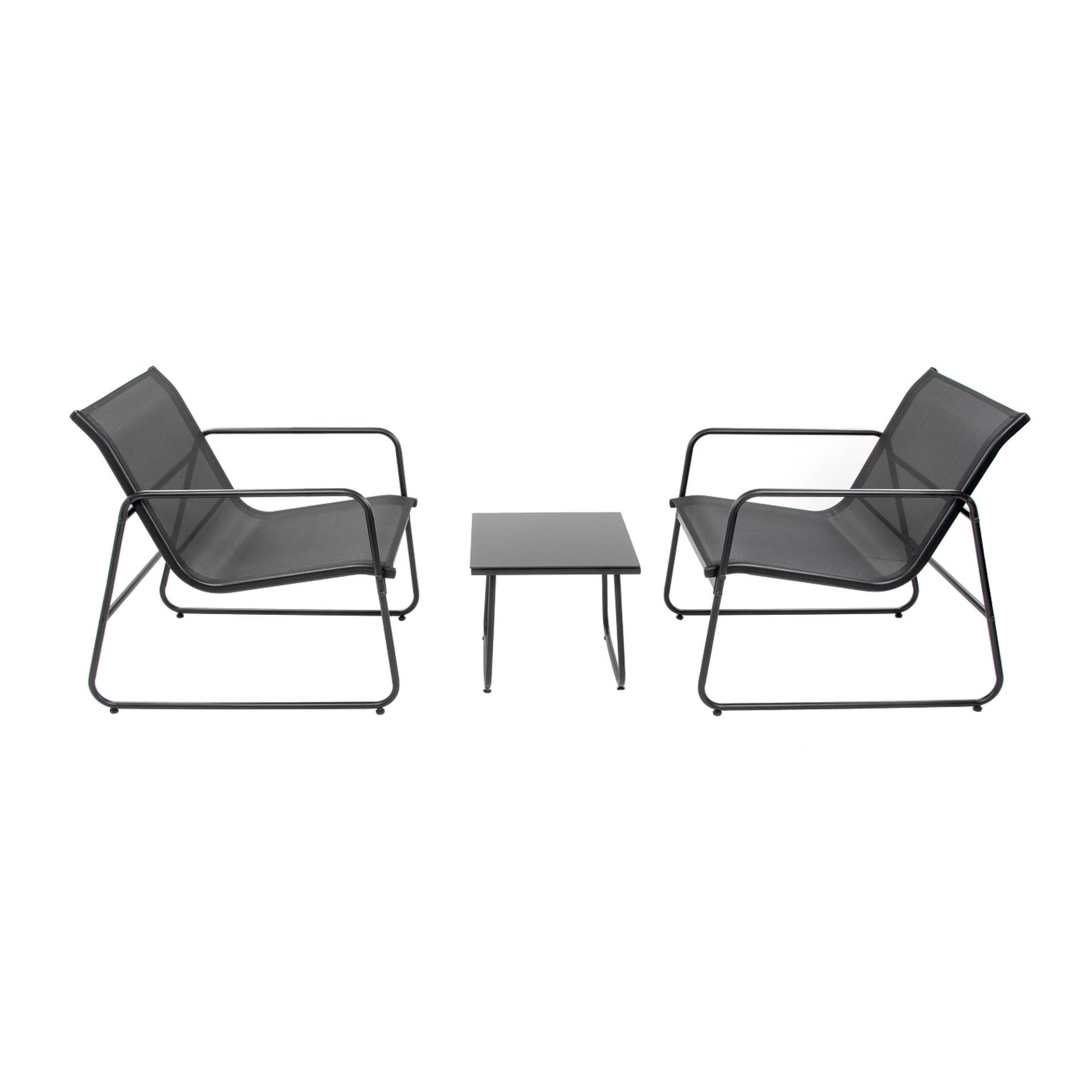 bellavista® Balkon-Lounge-Set 'Mali' schwarz 3-teilig von bellavista®