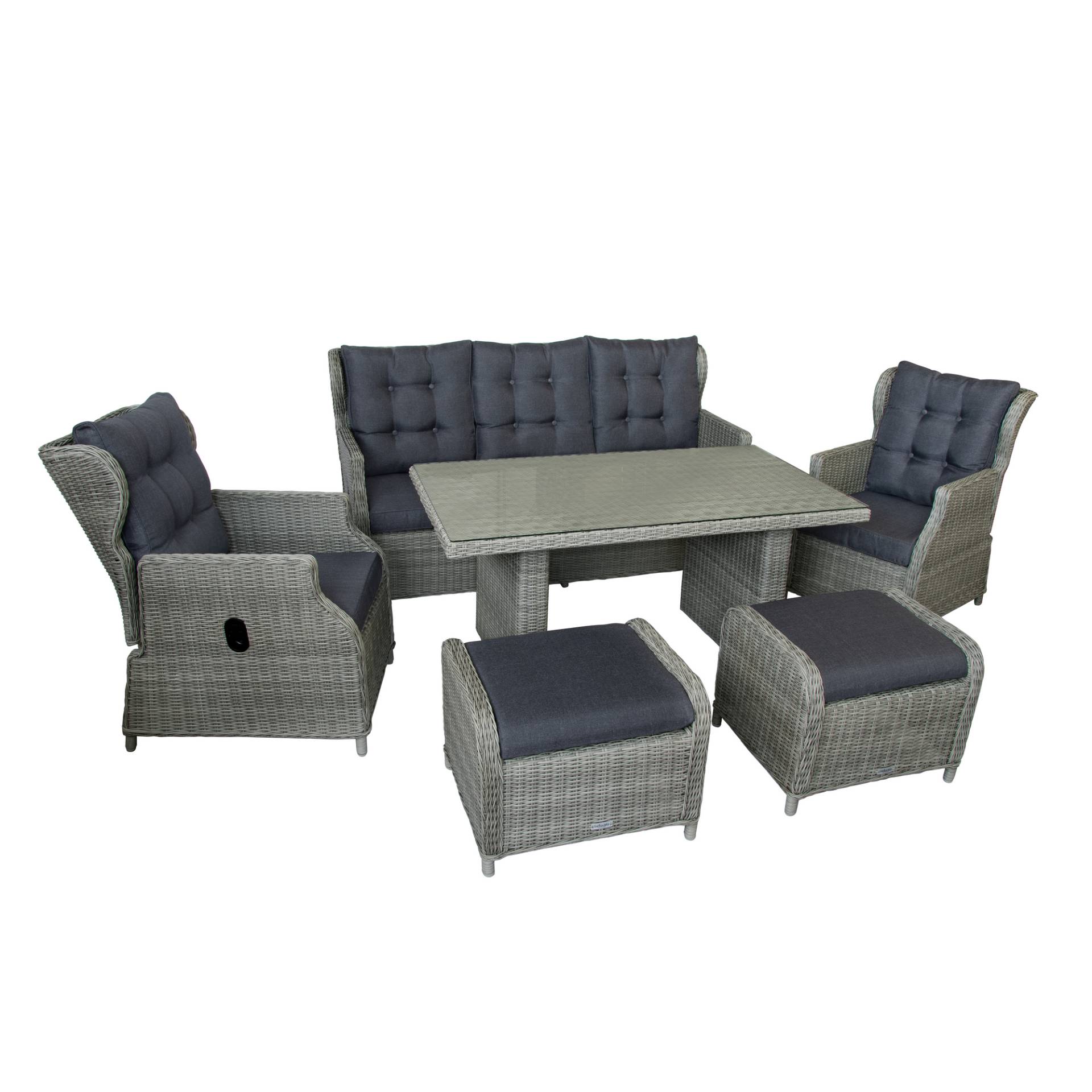 bellavista® Dining-Lounge-Set 'Canelli' braun/grau 6-teilig von bellavista®