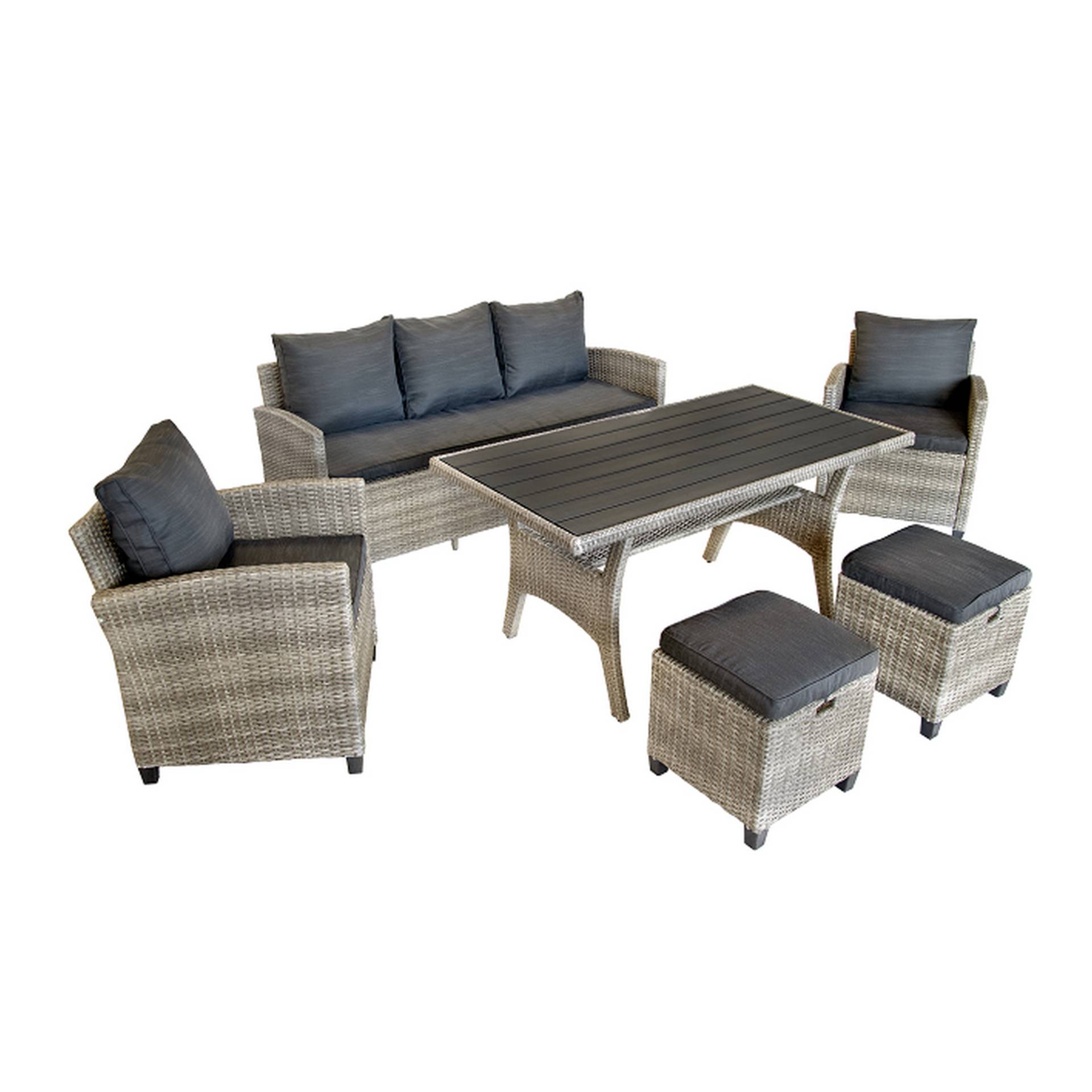 bellavista® Dining-Lounge-Set 'Prato' braun/grau 6-teilig von bellavista®