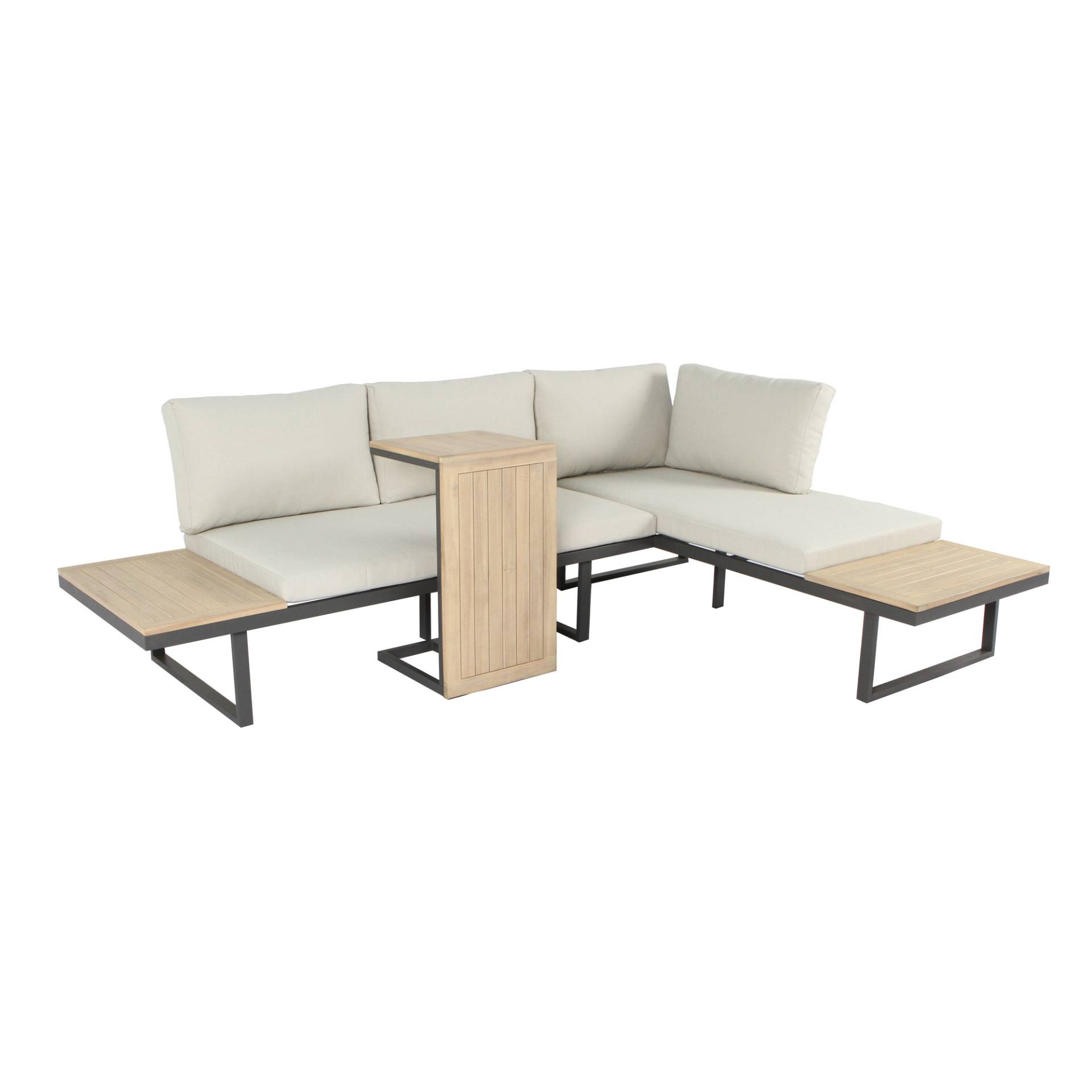 bellavista® Ecklounge-Set 'Cella' anthrazit/beige 5-teilig von bellavista®