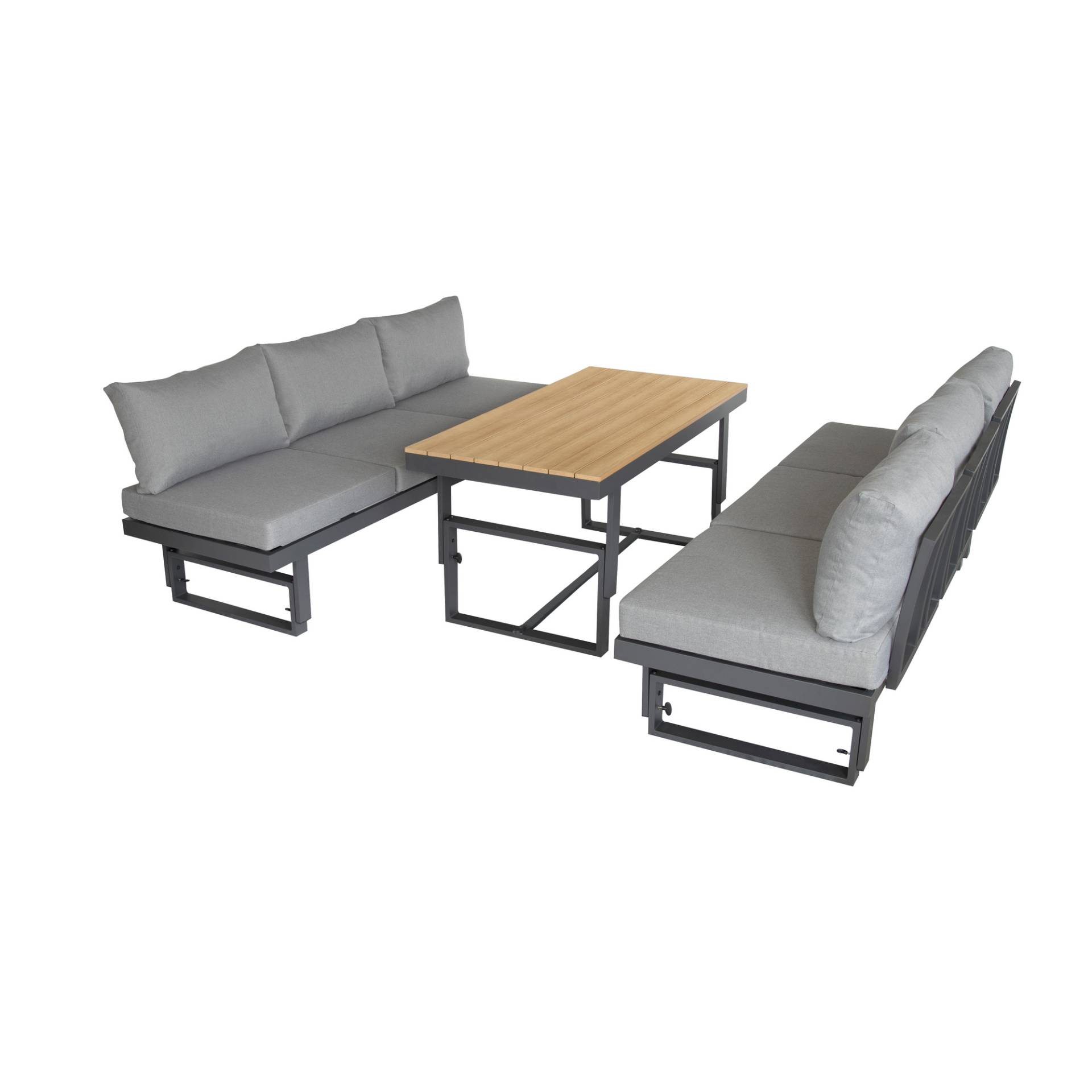 bellavista® Lounge-Set 'Largo' schwarz/grau, 3-teilig von bellavista®