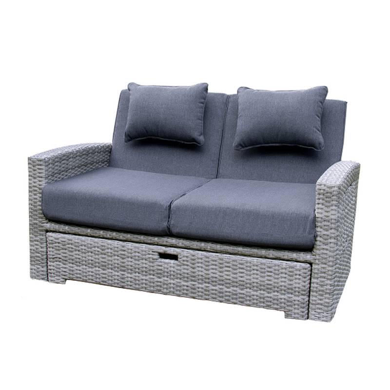 bellavista® Multifunktionsliege 'Begur' grau/anthrazit 148 x 93 x 65 cm von bellavista®