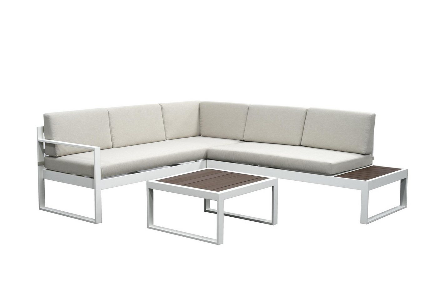 bellavista - Home&Garden® Loungeset Gartenmöbel Set Aluminium Ecklounge Lima, (Set, 3-tlg), Aluminium weiß pulverbeschichtet, für bis zu 5 Personen geeignet von bellavista - Home&Garden®