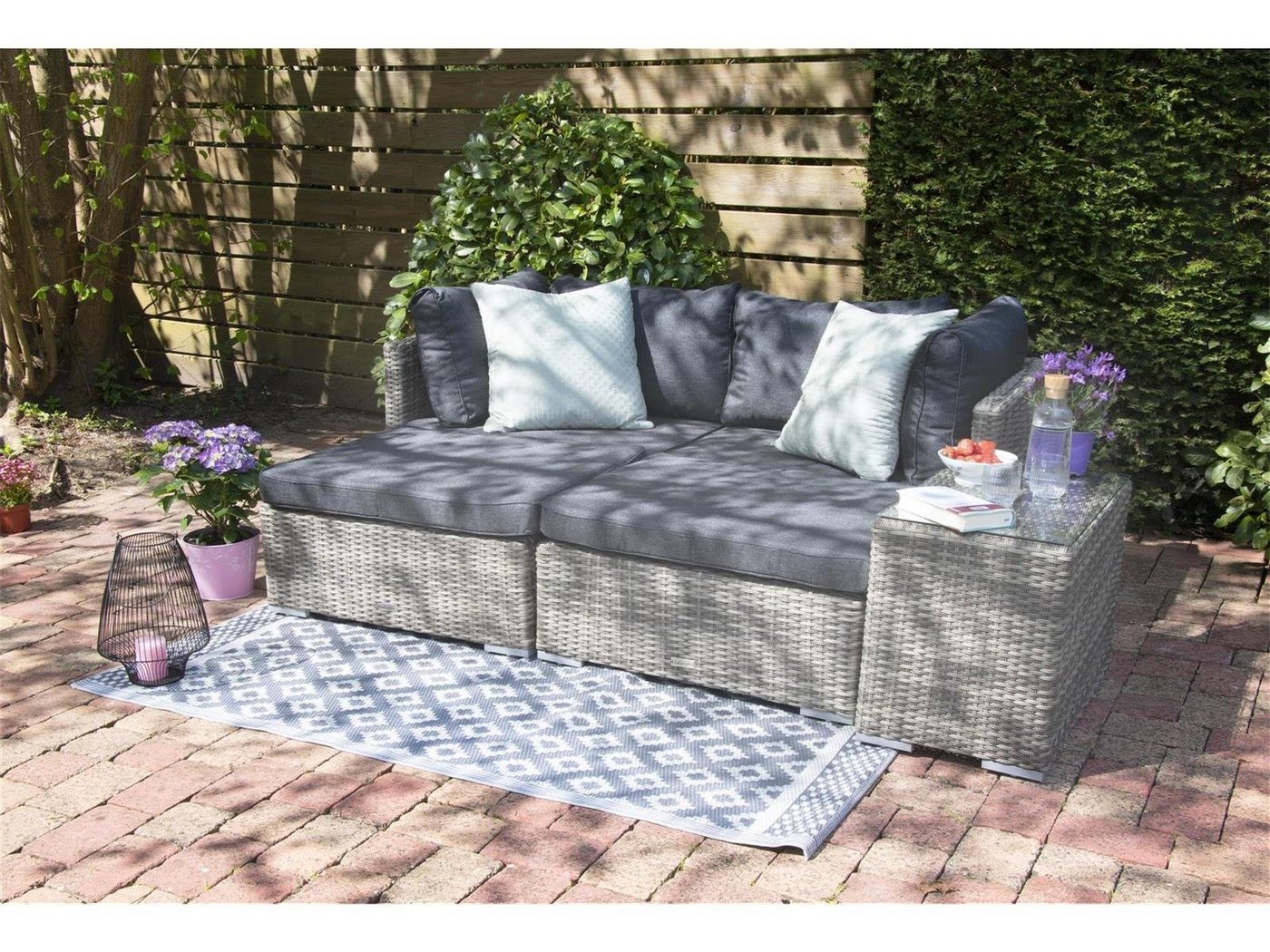 bellavista - Home&Garden® Gartenlounge-Set Aluminium Gartenlounge Samoa, hellgrau, (Set, 13-tlg), Multifunktionslounge, Gartensofa von bellavista - Home&Garden®