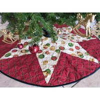 Gesteppter Weihnachtsbaum-Rock, Tartan-Plaidbaum-Rock, Bereit, Versandbar Gesteppter Weihnachtsbaum-Rock, Tartan-Plaidbaum-Rock, Bereit, Versandbar von bellazahn