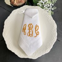 Bestickte Leinen Serviette Personalisierte Monogramm Tischwäsche von bellelinen