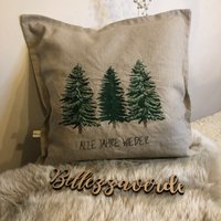 Besticktes Leinenkissen „Alle Jahre Wieder" von bellezzaverde