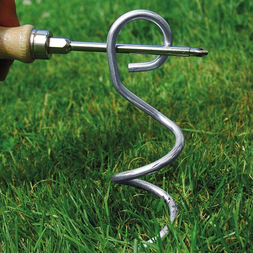 bellissa 2 er Set- hochwertige ERD-Anker & Bodenanker Metall verzinkt für den Garten – Erdhaken & Einschraubanker 25 cm lang von bellissa