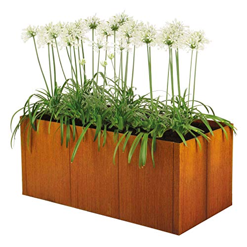 bellissa Cortenstahl-Hochbeet PANNELLO - 95467 - Pflanzkübel aus Corten-Stahl - modular erweiterbarer Bausatz - 116 x 80 x 80 cm von bellissa