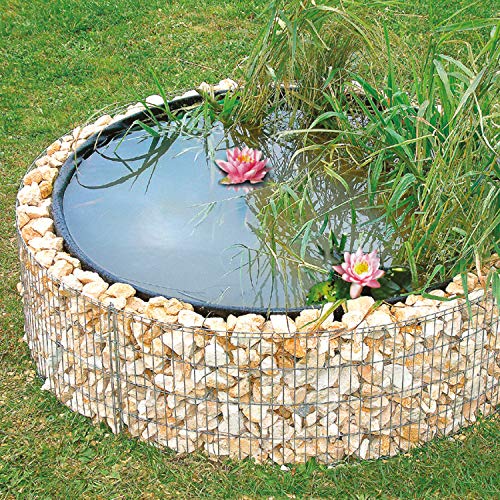 bellissa ‎‎95577 – Hochteich – 490 l Füllvolumen – Garten DIY-Kit mit Gabionen, Folie und Trenn-Vlies – rund 146x40 cm von bellissa