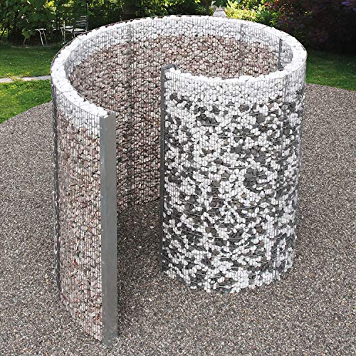 bellissa Gabionen-Schneckendusche - 95630 - Gartendusche in Spiralform - Dekorative Umkleide-Gabione - 230 x 180 x 210 cm, Zink-Aluminium verzinkt, Silber von bellissa
