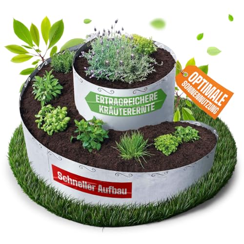 bellissa Kräuterspirale - 91050 - Kräuterschnecke feuerverzinkt für Terrasse und Garten - 5-teiliger Bausatz - 130 x 140 x 80 cm von bellissa