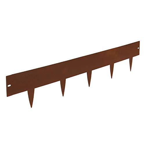 bellissa – Rasenkante Spina Corten-Stahl 103x16cm, Nutzlänge 50m - Rasenbegrenzung aus Metall für saubere Rasen- & Beetabgrenzung - Beeteinfassung Kante mit Schraubverbindung robust & langlebig von bellissa