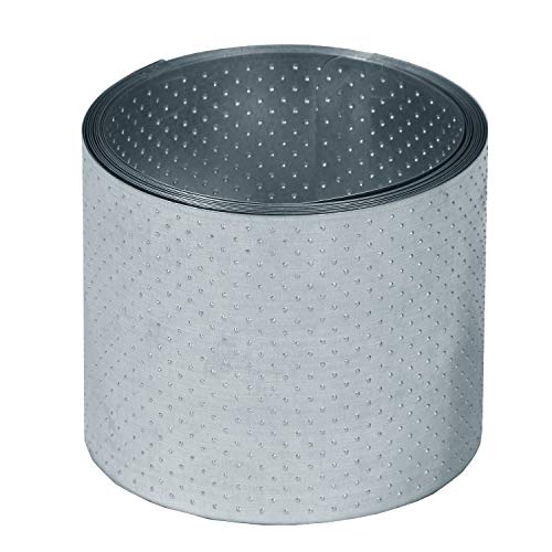 bellissa – Rasenkanten-Band aus Metall Noppenstruktur silbern verzinkt 5m × 14 cm – Flexible Beeteinfassung ohne Bördelung für saubere Rasen- & Beetabgrenzung - Beetumrandung Rolle mit Noppendesign von bellissa