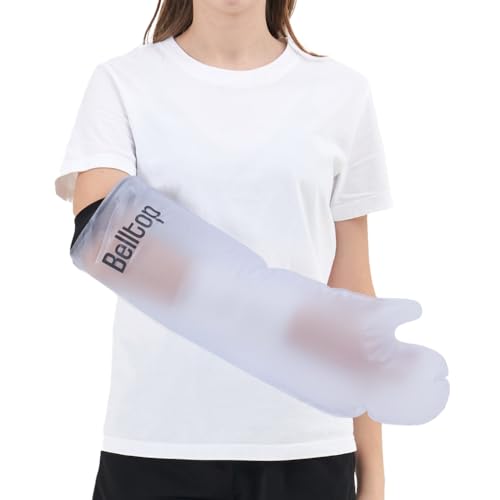 belltop Gipsschutz für Erwachsene, wasserdichte Abdeckung für Dusche oder Pool, Schutzabdeckung für Verband/Kopfband, Silikonarmabdeckung für Gips (Hand) von belltop