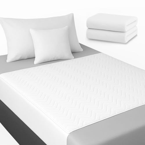 Inkontinenzunterlage Waschbar. Matratzenschutz/matratzenschoner. Inkontinenz bettunterlage. wasserdichte matratzenauflage und Saugfähig: 3,15 litros/m² (135 x 85 cm (Pack x 2)) von belltop