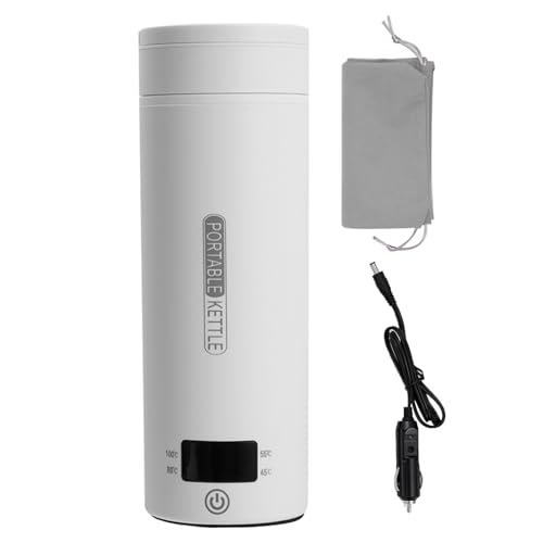 Elektrischer Autokocher, 400Ml Elektrische Edelstahl Beheizte Tassen, Auto Thermobecher Mit 12V LCD-Display, Tragbarer Heizbecher, Travel Cup Mit Co von bellv