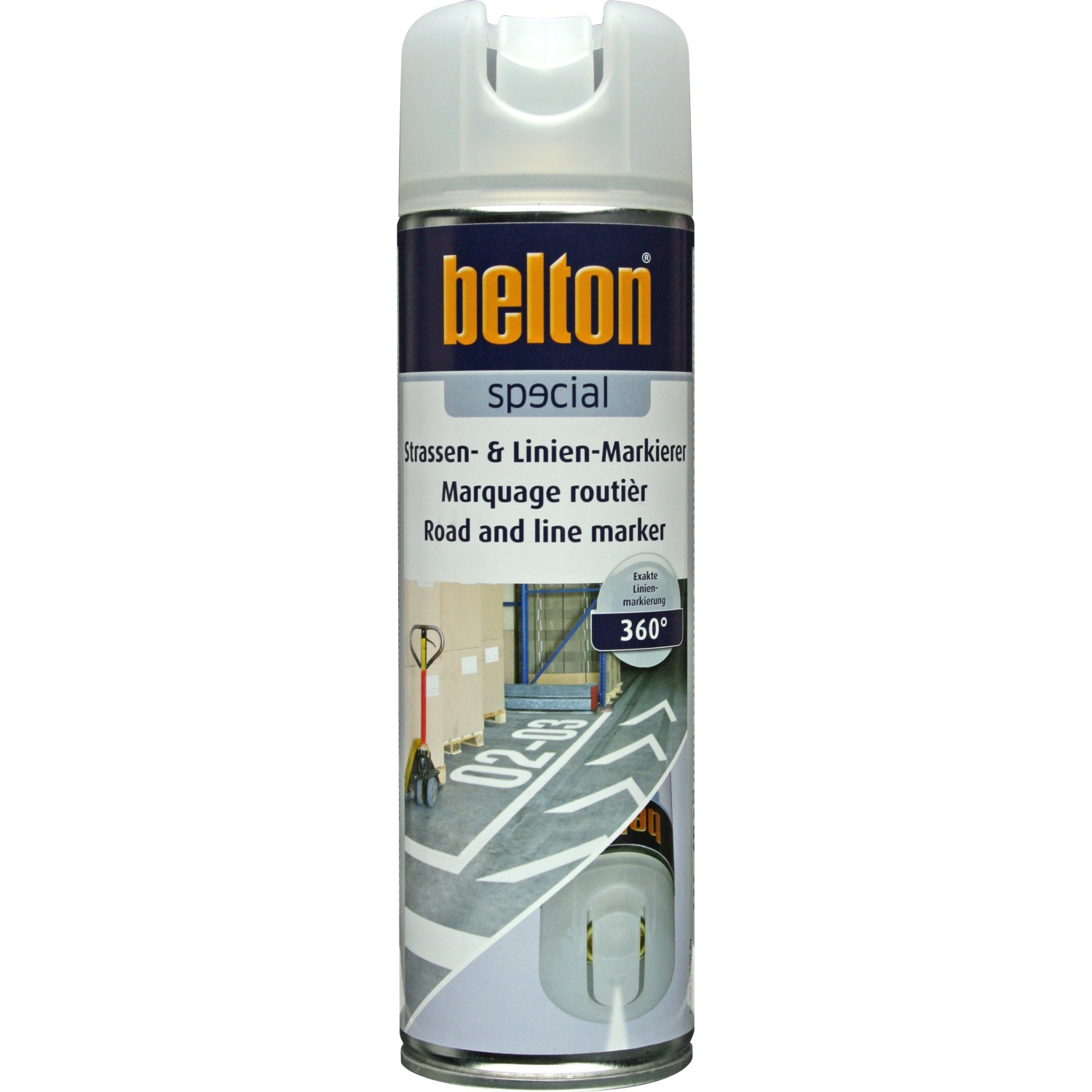 Belton Basic Strassen- & Linien-Markierer Weiß seidenmatt 500 ml von belton