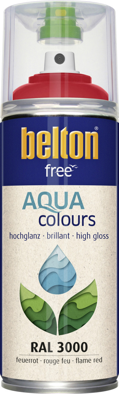 Belton Free Lackspray Acryl-Wasserlack 400 ml feuerrot hochglanz von belton