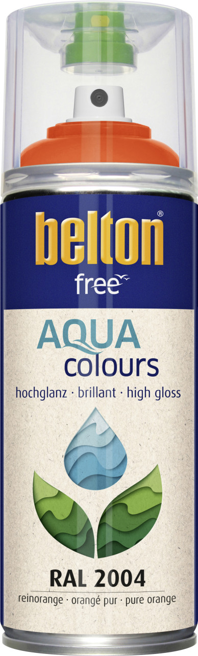 Belton Free Lackspray Acryl-Wasserlack 400 ml reinorange hochglanz von belton