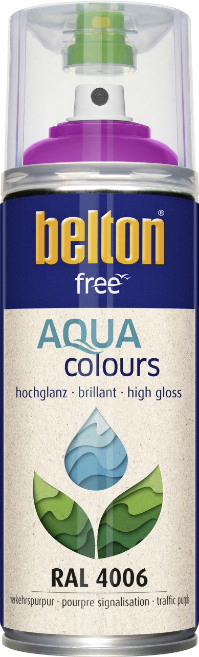 Belton Free Lackspray Acryl-Wasserlack 400 ml verkehrspurpur hochglanz von belton