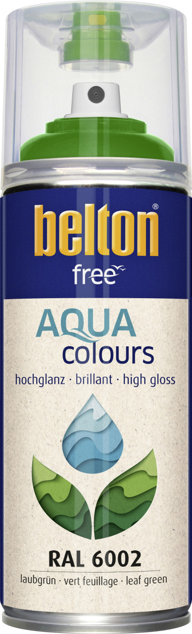Belton Free Lackspray Acryl-Wasserlack 400 ml laubgrün hochglanz von belton