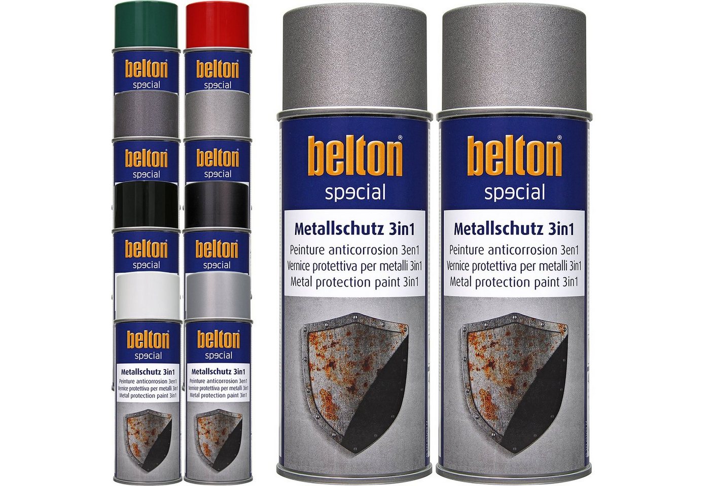 belton Metallschutzlack 2 x 400 ml Schutzlack Anti-Korrosion Rostschutzlack, 3in1 Farbe nach Wahl von belton
