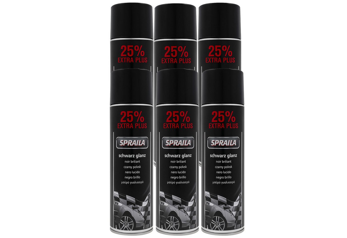 belton Sprühlack 6 x Auto Lackspray Dose Spraila Schwarz Glanz 500ml belton Sprühlack 6 x Auto Lackspray Dose Spraila Schwarz Glanz 500ml von belton