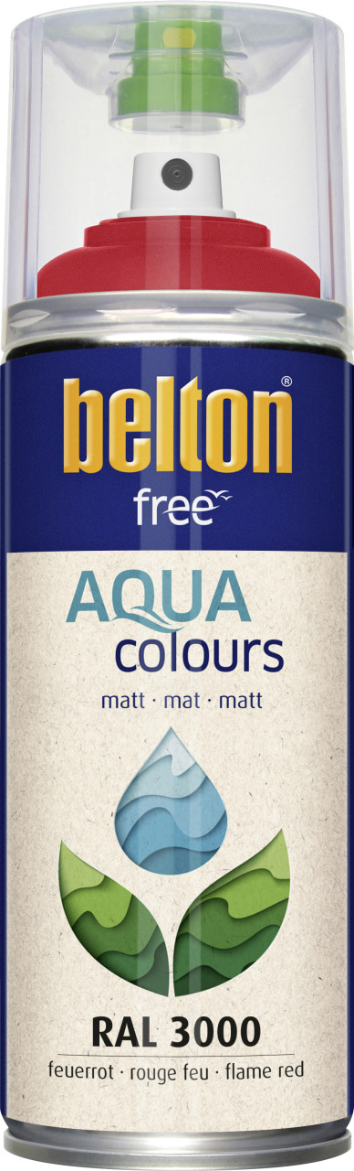 Belton free Lackspray Acryl-Wasserlack 400 ml feuerrot matt von belton