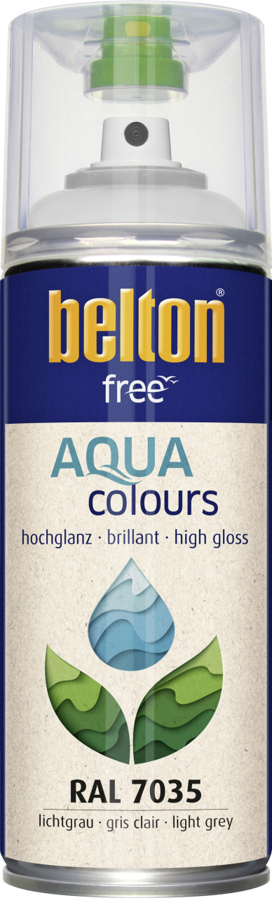 Belton free Lackspray Acryl-Wasserlack 400 ml lichtgrau hochglanz von belton