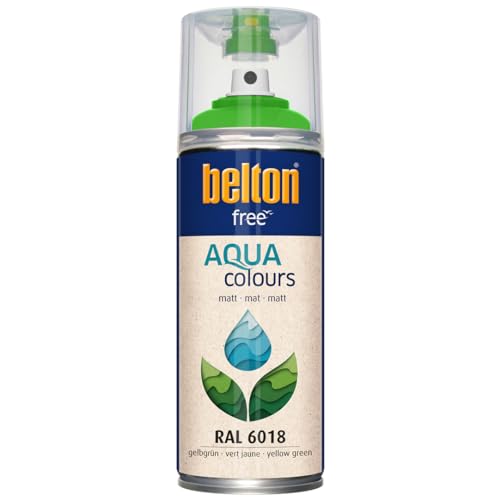 belton free Wasserlack RAL 6018 gelbgrün, matt, 400 ml - Geruchsneutral von belton
