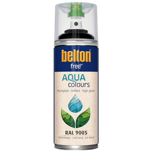 belton free Wasserlack RAL 9005 tiefschwarz, hochglänzend, 400 ml - Geruchsneutral von belton