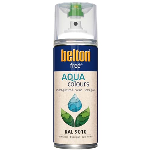 belton free Wasserlack RAL 9010 reinweiß, seidenglänzend, 400 ml - Geruchsneutral von belton