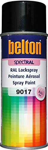 belton spectRAL Lackspray RAL 9017 verkehrsschwarz, glänzend, 400 ml - Profi-Qualität von belton