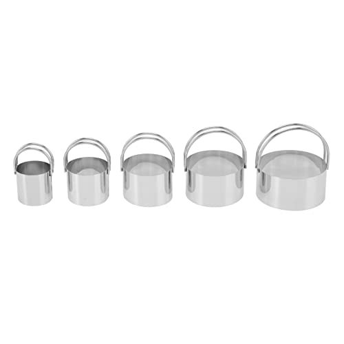 5-teiliges Donut-Loch-Ausstecher, Edelstahl, Gerader Körper, Rundes Ausstecher-Set, Kreisförmige Ausstecher mit Doppelgriffen, Professionelles Teigwerkzeug Zum Kochen und Backen von belupai