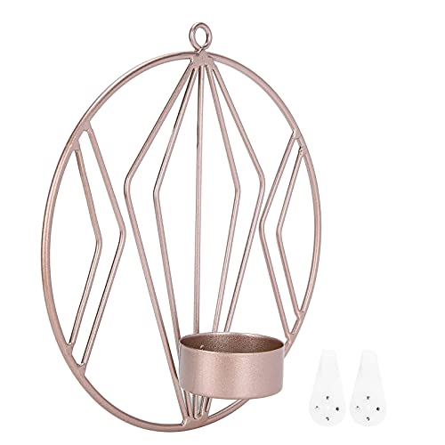 Belupai Roségoldener Wand-Kerzenhalter, Geometrischer Runder Kerzenständer Zum Aufhängen, Stumpenkerzenhalter, Wandleuchter-Dekor für Schlafzimmer und Esszimmer Belupai Roségoldener Wand-Kerzenhalter, Geometrischer Runder Kerzenständer Zum Aufhängen, Stumpenkerzenhalter, Wandleuchter-Dekor für Schlafzimmer und Esszimmer von belupai
