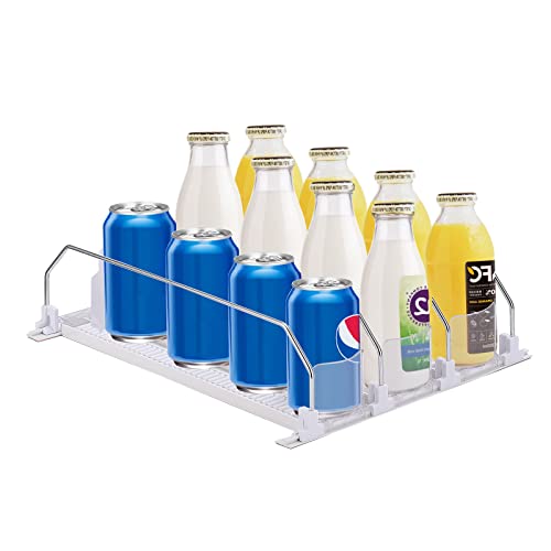 Belupa Getränkespender für Kühlschrank, 3/5/6 Reihen, Selbstschiebender Getränkedosen-Organizer für Kühlschrank, Verstellbare Getränkeschieber, Gleitende Bier-Pop-Dosen,(38 cm, 5-reihig) von belupai