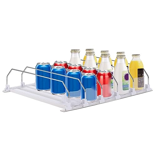Belupa Getränkespender für Kühlschrank, 3/5/6 Reihen, Selbstschiebender Getränkedosen-Organizer für Kühlschrank, Verstellbare Getränkeschieber, Gleitende Bier-Pop-Dosen,(31 cm, 5-reihig) von belupai