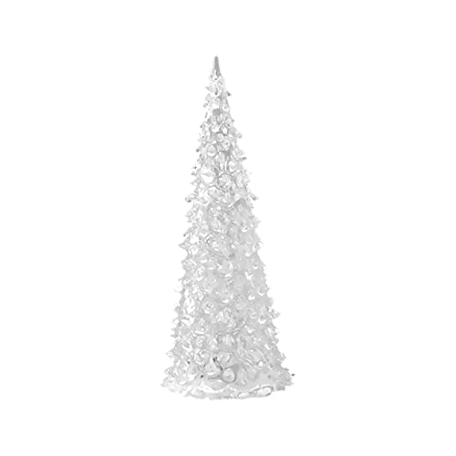 belupai 3 Stück Tisch-Weihnachtsbaum, bunt beleuchtete Acryl-Mini-Weihnachtsbaumfigur, Tischschmuck für Feiertagsparty-Dekoration (12 cm) von belupai