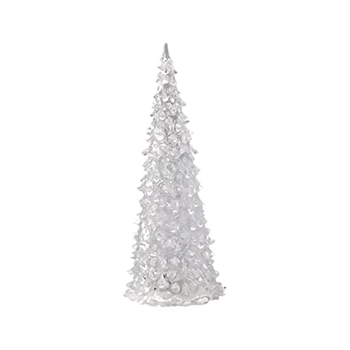 belupai 3 Stück Tisch-Weihnachtsbaum, bunt beleuchtete Acryl-Mini-Weihnachtsbaumfigur, Tischschmuck für Feiertagsparty-Dekoration (22 cm) von belupai