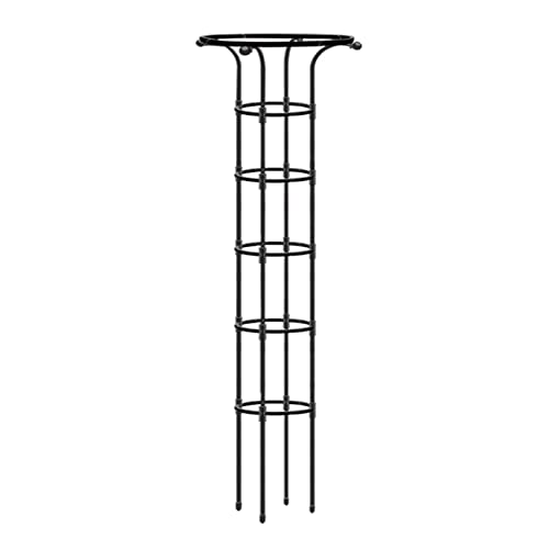 belupai Garten-Obelisk-Spalier für Kletterpflanzen, 72 Zoll, Dekorativer Vertikaler Regenschirm-Spalier-Turmrahmen, Outdoor-Blumenstützkäfig, Kletterständer, Rack für Weinreben, Rose(Schwarz) von belupai