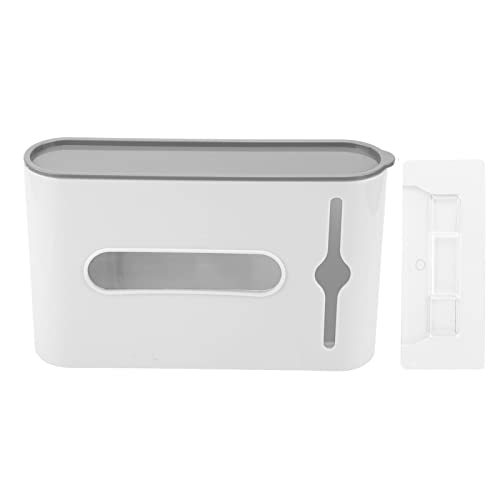 belupai Müllbeutelspender, Sichtbares Fensterdesign, Großes Fassungsvermögen, Staubdichter Deckel, Plastiktüten-Organizer für die Organisation zu Hause und in der Küche(Weiss) von belupai