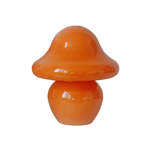 belupai Pilz-Tischlampe, modernes dimmbares Nachttischlicht mit 3 Farbmodi, kleiner Nachttisch, Schreibtischlampe, wiederaufladbar über USB, für Schlafzimmerdekoration (orange) von belupai