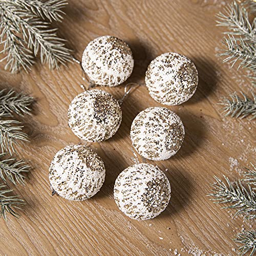 belupai Weihnachtskugel-Ornamente, 4,5 cm, Weihnachtsbaum-Hängekugeln, bruchsicher, Weihnachtsbaumschmuck für Feiertage, Party-Dekoration (Champagner), 6 Stück von belupai