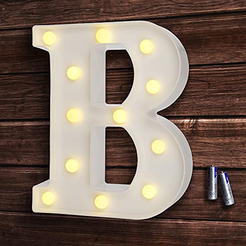 bemece LED Buchstabe Lichter Alphabet, LED Brief Licht, Led dekoration für Geburtstag Party Hochzeit & Urlaub Haus Bar - Buchstabe B von bemece