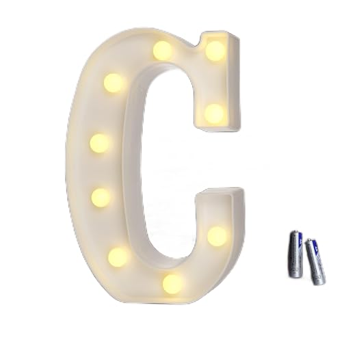 bemece LED Buchstabe Lichter Alphabet, LED Brief Licht, Led dekoration für Geburtstag Party Hochzeit & Urlaub Haus Bar - Buchstabe C von bemece