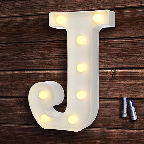 bemece LED Buchstabe Lichter Alphabet, LED Brief Licht, Led dekoration für Geburtstag Party Hochzeit & Urlaub Haus Bar - Buchstabe J von bemece