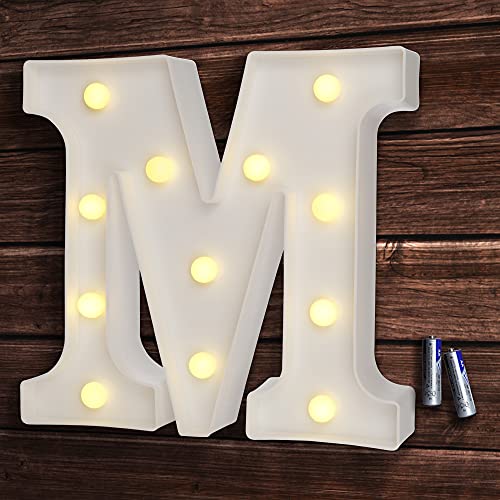 bemece LED Buchstabe Lichter Alphabet, LED Brief Licht, Led dekoration für Geburtstag Party Hochzeit & Urlaub Haus Bar - Buchstabe M von bemece