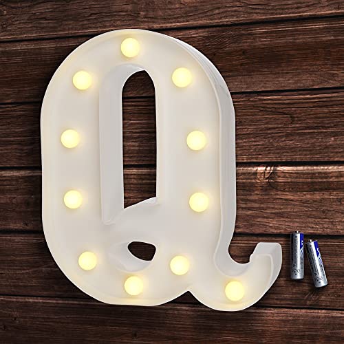 bemece LED Buchstabe Lichter Alphabet, LED Brief Licht, Led dekoration für Geburtstag Party Hochzeit & Urlaub Haus Bar - Buchstabe Q von bemece